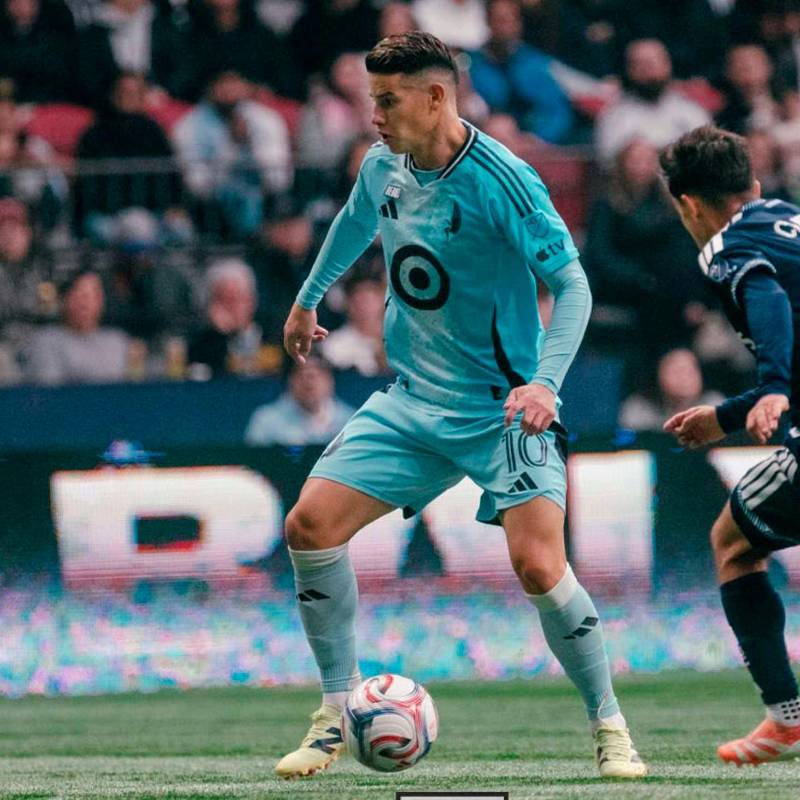 El colombiano James Rodríguez debutó con el Minnesota United, ingresó a los 65 minutos de la derrota 6-0 ante Vancouver Whitecaps. FOTO TOMADA X@MNUFC