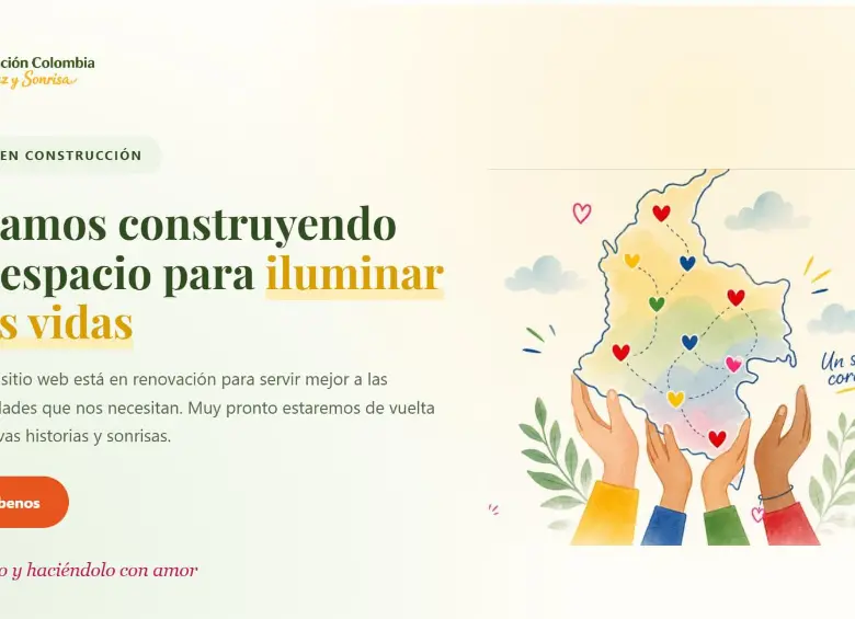 Así se ve el sitio web de la fundación Colombia Luz y Sonrisas de la primera dama. FOTO: Captura de pantalla. 