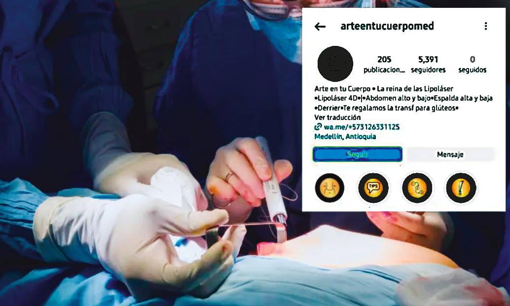 Así se promocionaba en redes sociales Arte en tu Cuerpo, el lugar donde medio centenar de mujeres contrajeron la peligrosa micobacteria que estuvo a punto de cobrarles la vida. <b><span class="mln_uppercase_mln"> </span></b>FOTO<b><span class="mln_uppercase_mln"> el colombiano y captura de redes</span></b>