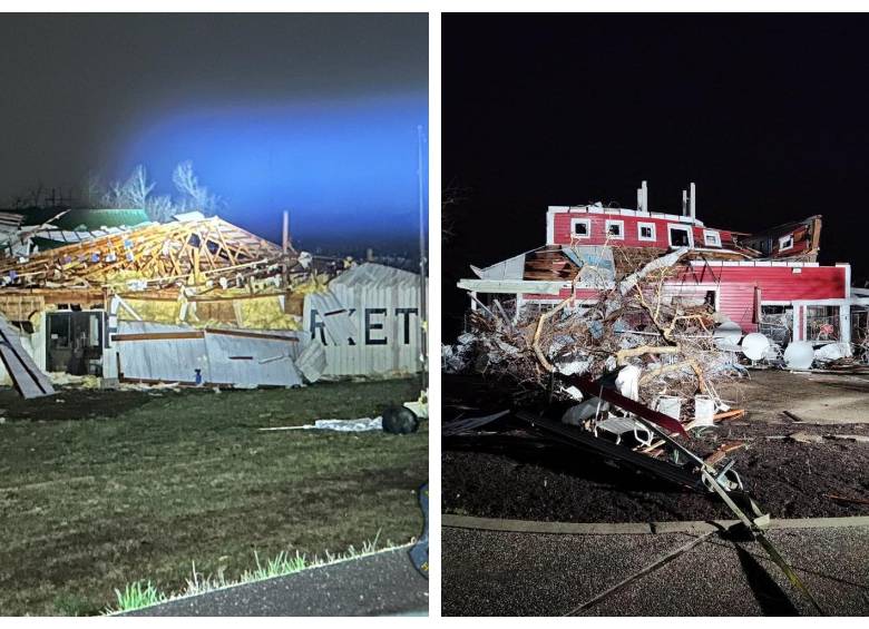 Algunas de las viviendas afectadas por los fuertes tornados en Missouri. FOTOS: imágenes tomadas de redes sociales