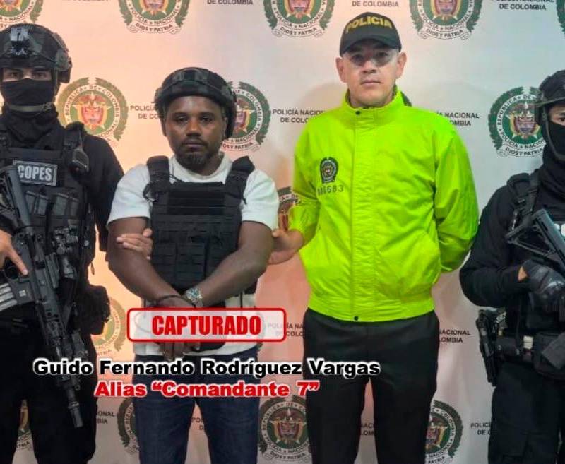 El ecuatoriano Guido Fernando Rodríguez Vargas (“Comandante 7” o “Nébula”) fue detenido en Soacha, Cundinamarca. FOTO: CORTESÍA DE POLICÍA.
