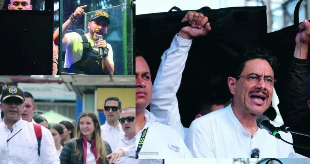 Esquemas de seguridad de la candidata Paloma Valencia, Abelardo De la Espriella e Iván Cepeda. Fotos: El Colombiano