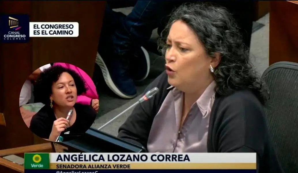 Las senadoras Angélica Lozano e Isabel Zuleta tuvieron un duro cruce durante el debate de la reforma laboral. FOTO CORTESÍA SENADO