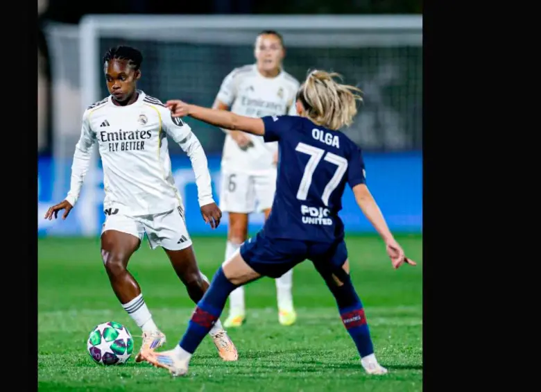 La colombiana Linda Caicedo salió lesionada del duelo entre PSG y el Real Madrid por la Cahmpions League. FOTO TOMADA X @realmadridfem