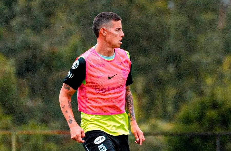 James Rodríguez se ha mostrado bien físicamente durante las prácticas. FOTO ATLÉTICO NACIONAL