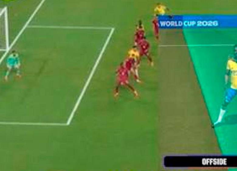 Dávinson Sánchez marcó en el Mundial pero si gol fue anulado por aparente fuera de lugar. FOTO GETTY