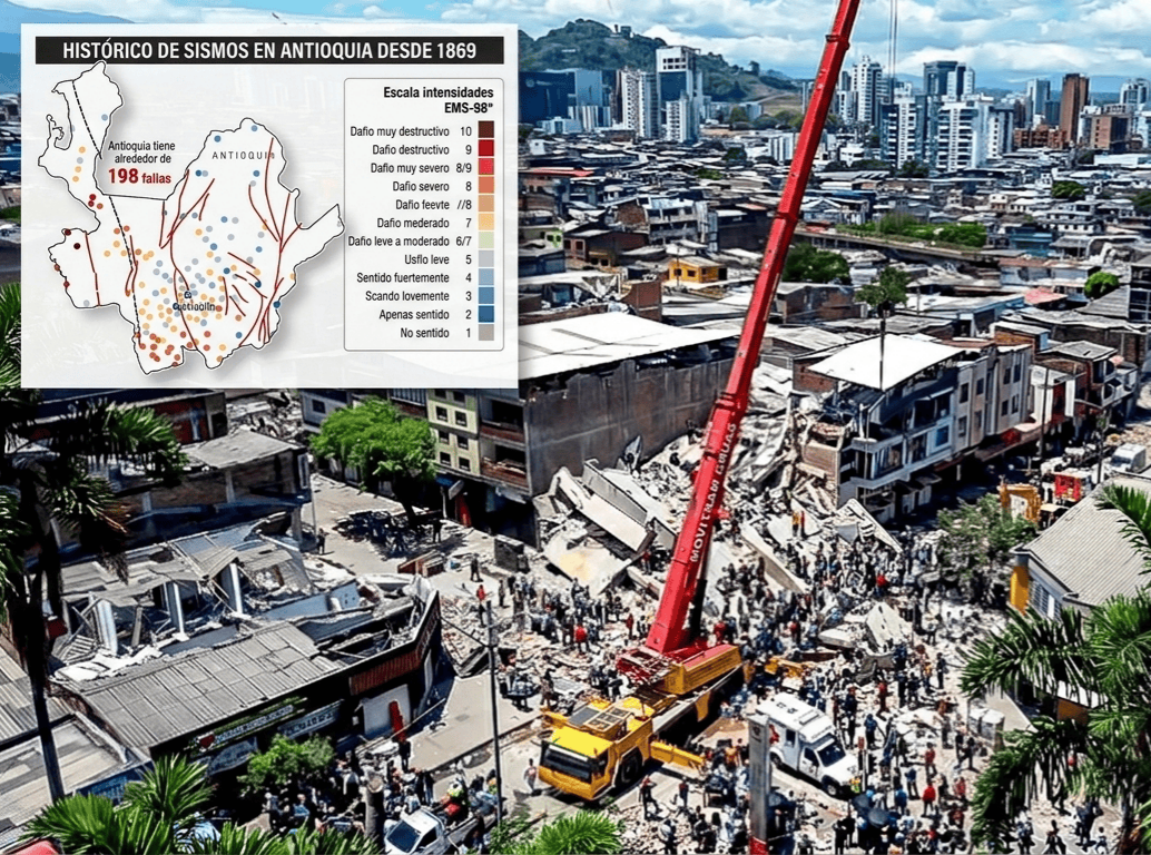 En Antioquia hay 198 fallas geológicas y se han registrado 396 sismos desde 1869. Foto: EL COLOMBIANO.