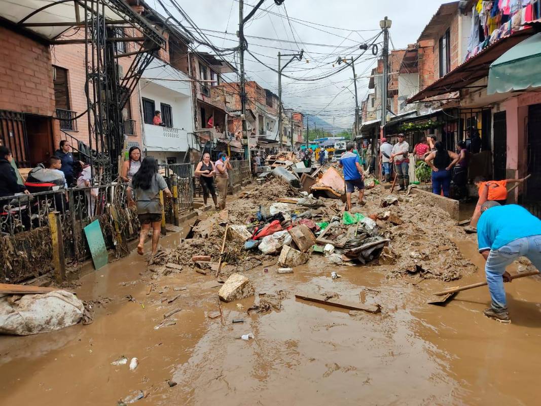 El barrio Tapón del municipio de Bello se encuentra entre los más afectados por las fuertes lluvias. Foto: Jaime Pérez