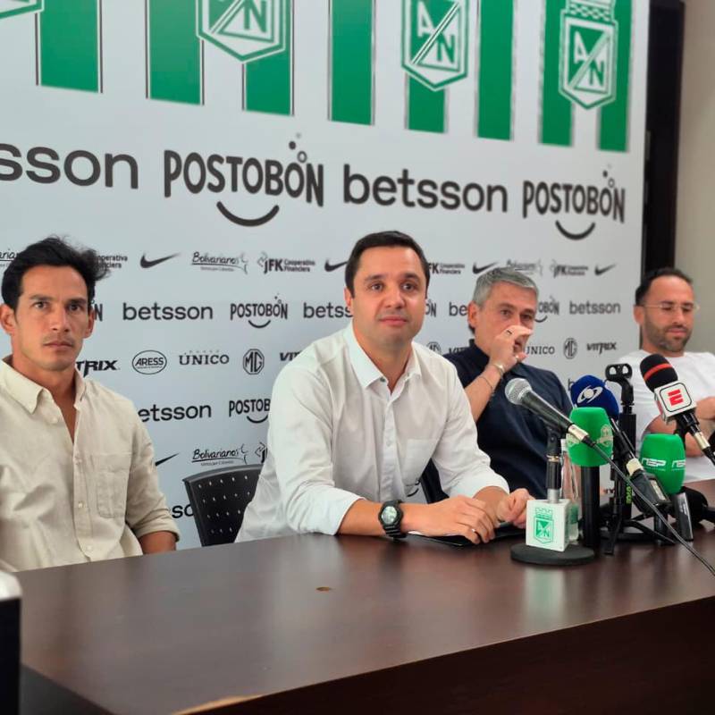 Imágenes de la rueda de prensa que dieron en Nacional. FOTO NACIONAL ES PASIÓN