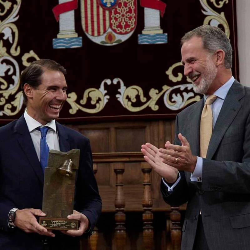 El Rey Felipe concendió título nobiliario a Rafael Nadal, el tenista exnúmero uno del mundo, quien se retiró en 2024. FOTO EUROPA PRESS