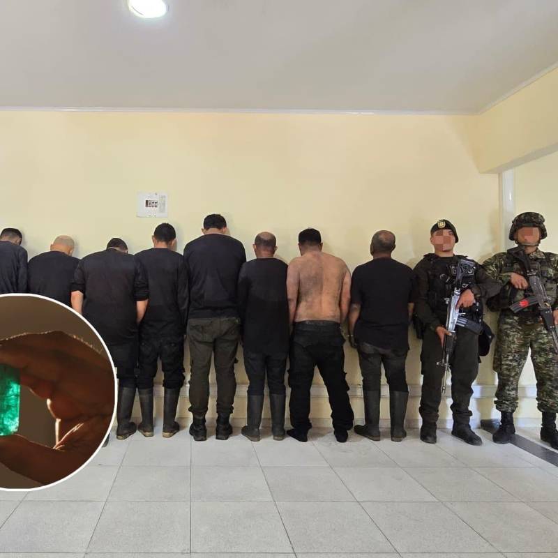 Varios integrantes del comando armado fueron capturados tras el asalto a la mina de esmeraldas en Maripí, Boyacá. FOTO: Ejército Nacional y Colprensa