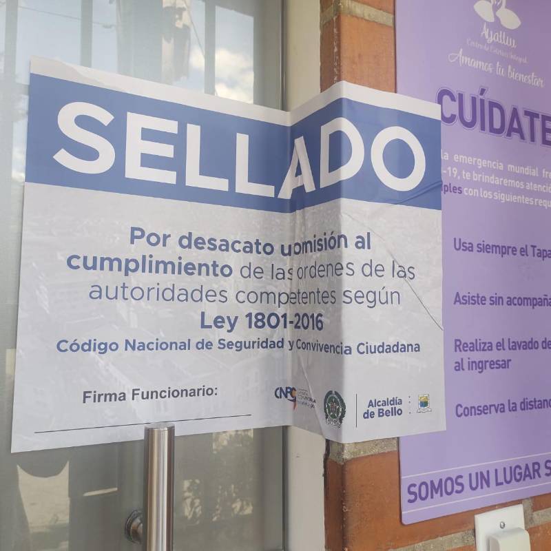 Imgen de referencia de un centro de estética sellado por las autoridades. Foto: Jessica Marcela Cano Sánchez