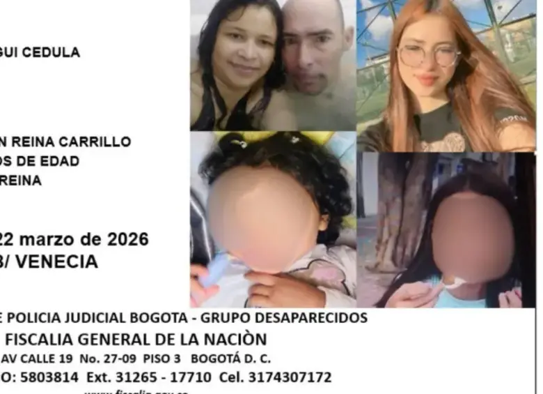 Familia desaparecida en Bogotá. FOTO: Tomada de redes sociales