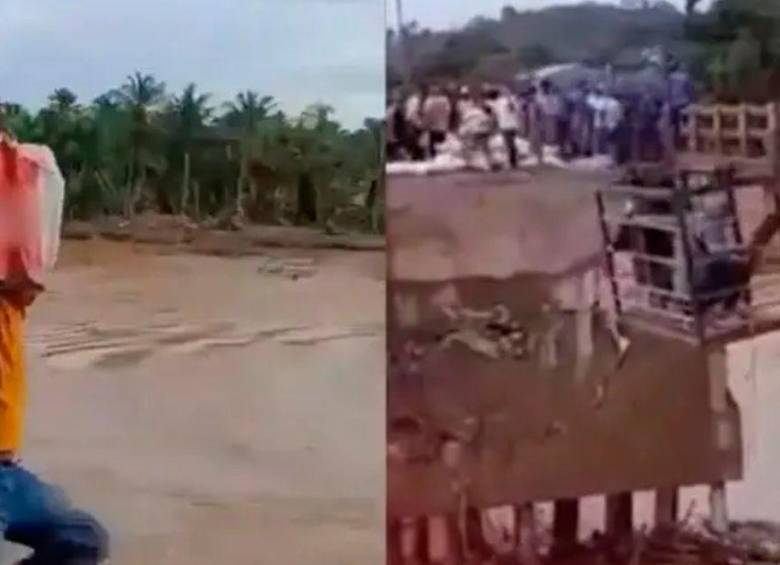 En video ¡Qué susto! Mujer casi se cae de una garrucha en el Urabá