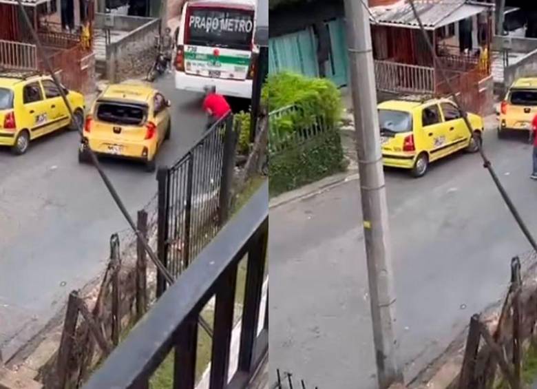 EN VIDEO: Taxista chocó varios carros y huyó como si nada en San Antonio de Prado