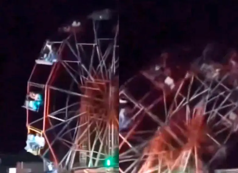 ¡Qué susto! Rueda de la fortuna se desplomó con al menos 70 personas