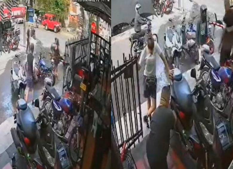 En video: Un hombre cascó al sujeto que, al parecer, le iba a disparar