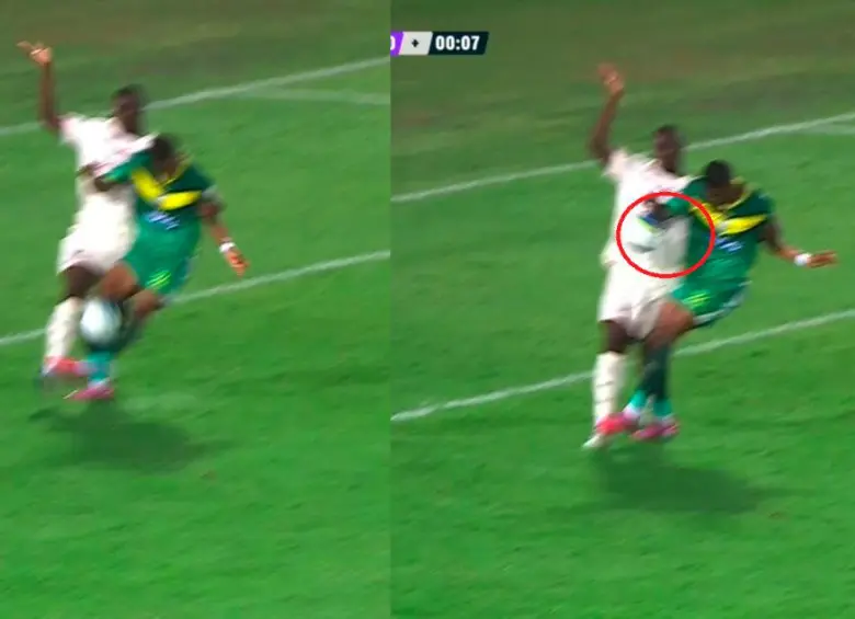 El Deportes Quindío se impuso con un gol de penalti que se produjo por una jugada cuando corría el primer minuto del tiempo de adición. Foto: captura de pantallla