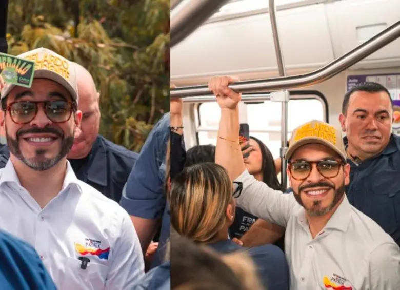 El candidato presidencial Abelardo de la Espriella generó polémica en días recientes por desplazarse en el metro de Medellín durante un evento de campaña que realizaba en la ciudad. FOTO Cortesía
