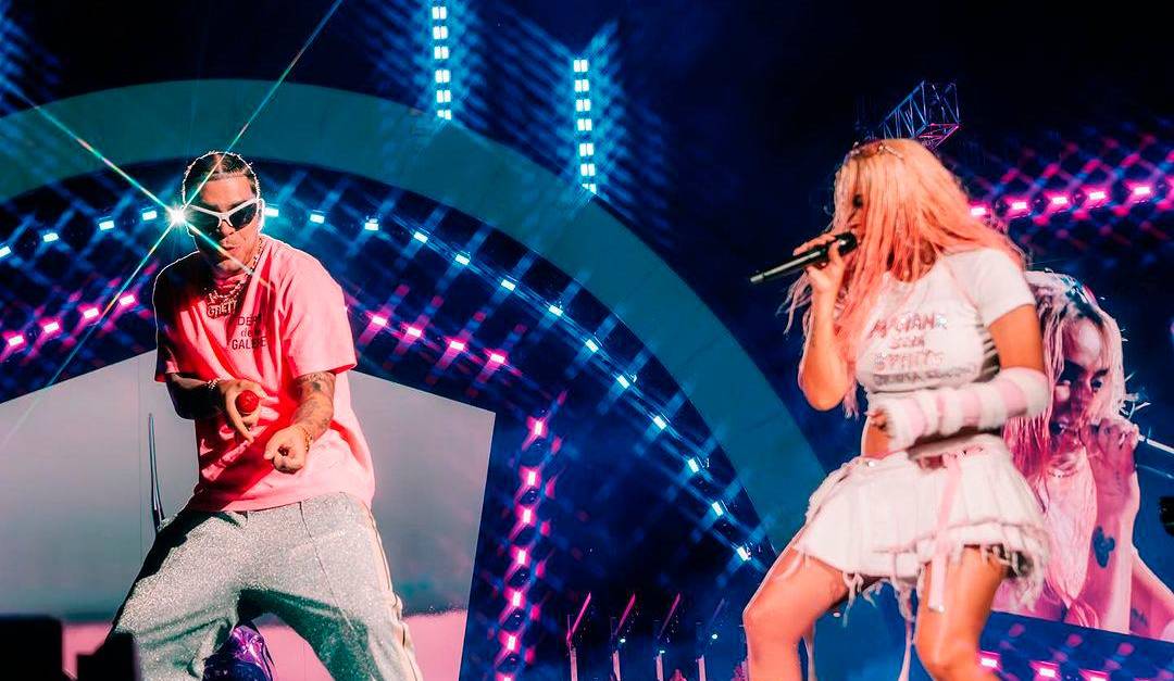 Karol G cantó con Ryan Castro en su concierto en New Jersey