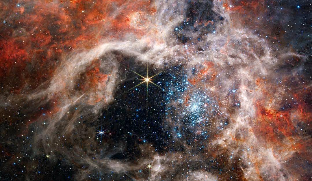 Las estrellas de la Nebulosa de la Tarántula posaron para el James Webb