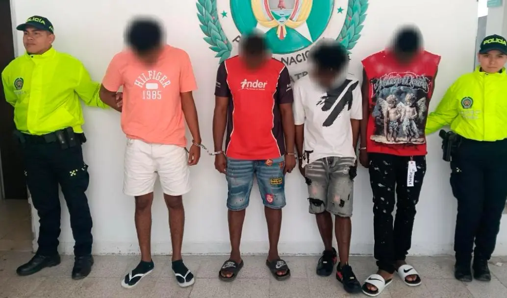 Los cuatro capturados por orden judicial tienen anotaciones por hurto, homicidio, receptación, tráfico de estupefacientes y lesiones personales. FOTO: ALCALDÍA