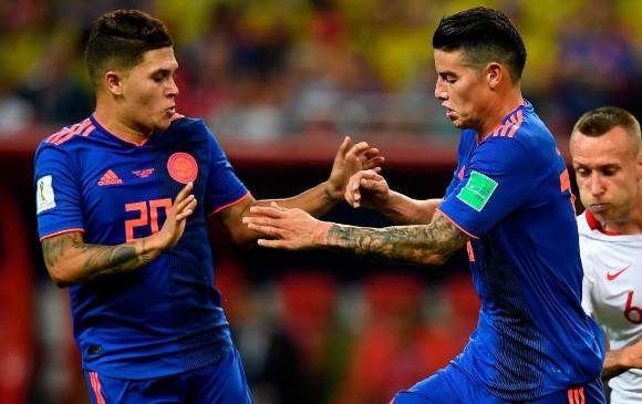 Juan Fernando Quintero y James Rodríguez presentan molestias musculares y serían baja de Colombia para la Eliminatoria. FOTO COLPRENSA 
