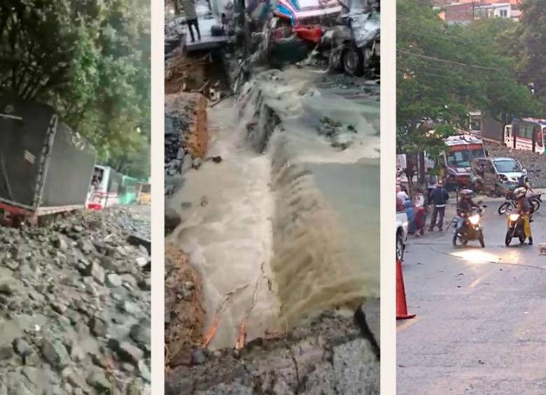 Tras las fuertes lluvias, el balance preliminar del DAGRD es de 70 familias afectadas en Medellín. FOTOS CORTESÍA