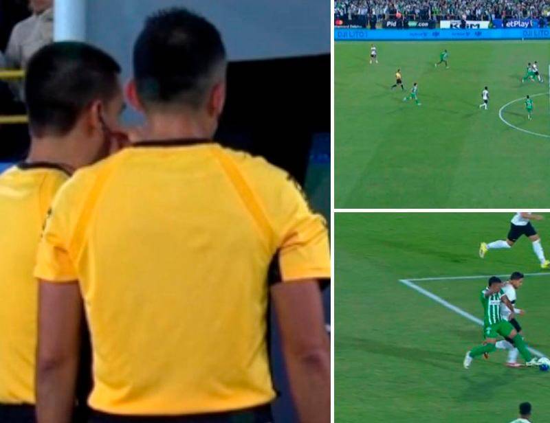 La Dimayor liberó los audios del VAR en la jugada polémica en la que se anuló el gol de Internacional de Bogotá. FOTOS PANTALLAZOS TOMADOS DE LA TRANSMISIÓN DE WIN SPORTS+