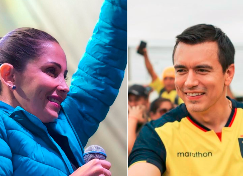 Los candidatos Luisa González y Daniel Noboa se enfrentarán en la segunda vuelta presidencial de Ecuador. FOTO: CORTESÍA