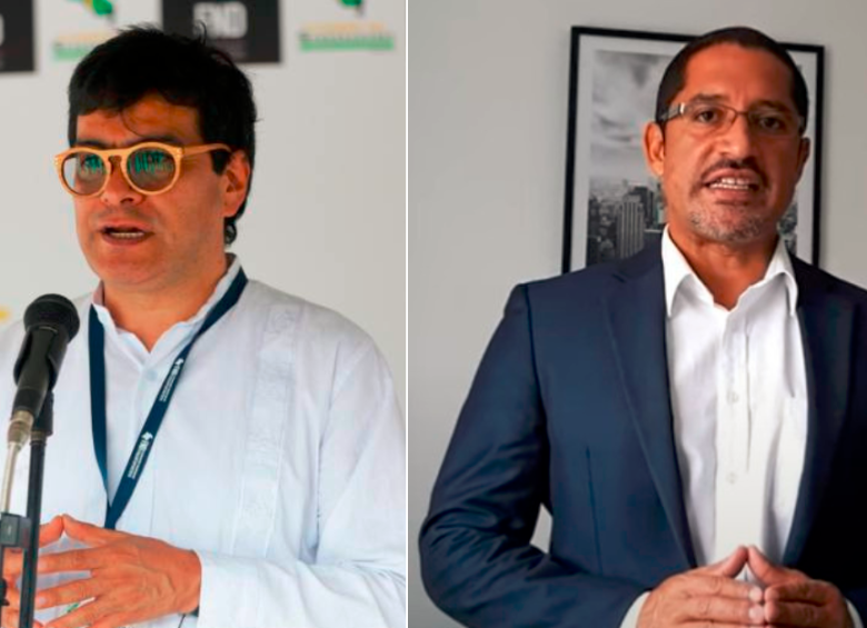 El Alto Comisionado para la Paz, Danilo Rueda, y el abogado Alex Alberto Morales, representante de Los Pachelly. 
