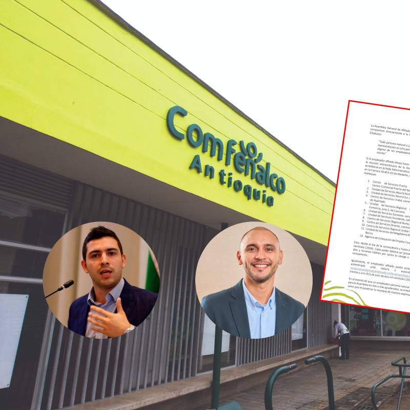 La Asamblea Extraordinaria de Comfenalco Antioquia quedó convocada para el 5 de agosto, dos días antes del cambio de gobierno, cuando se elegirá el nuevo Consejo Directivo de la caja. Esteban Restrepo y Juan Pablo Morales, entre los opcionados a la gerencia. FOTO EL COLOMBIANO
