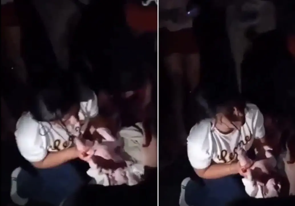 Una mujer dio a luz entre los escombros tras el terremoto en Venezuela. FOTOS: Capturas de video tomadas de X 