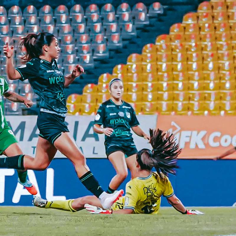 La futbolista Manuela González es la goleadora de Atlético Nacional en el torneo de Liga femenina. Foto: tomada del x de @AtléticoNacionalFem