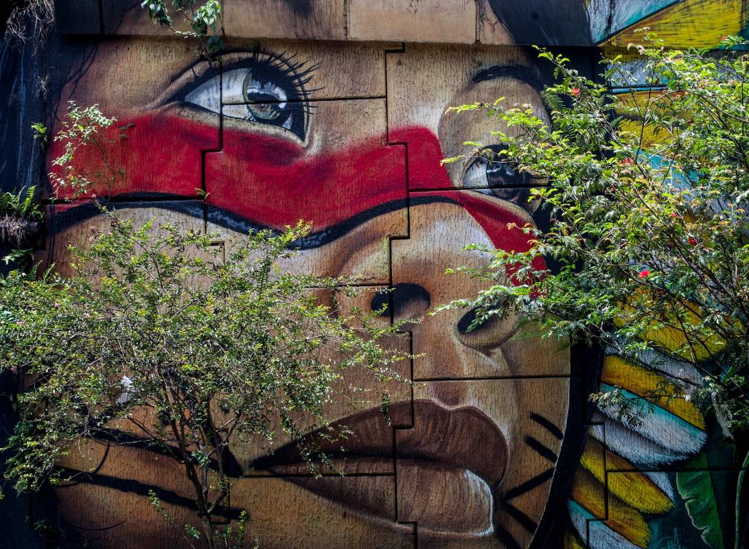 Los murales y naturaleza cobran vida cuando se aprecian juntas. Fotos Julio César Herrera.