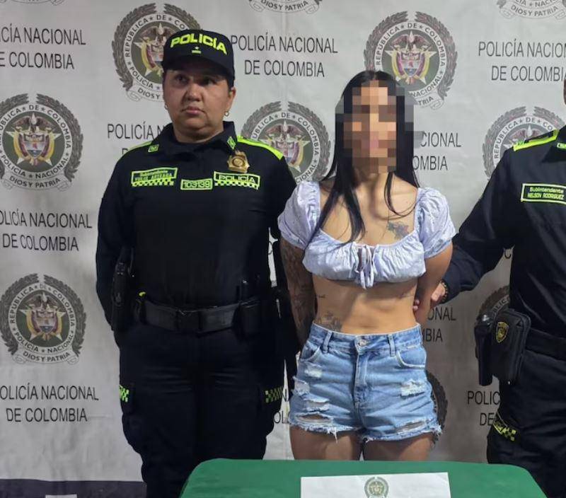 Alias Melissa fue capturada en Girardot, Cundinamarca. Foto: Policía Nacional