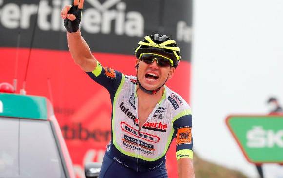 Imagen del ganador de la fracción de este lunes y nuevo líder, Rein Taaramäe. FOTO @lavuelta