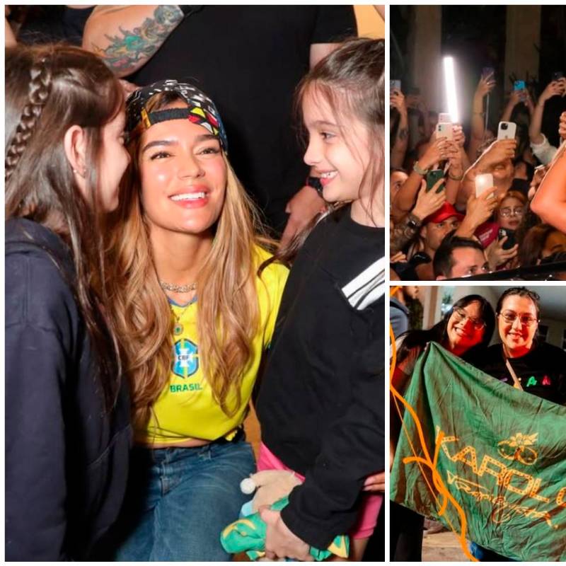 Karol G fue recibida por multitudes en São Paulo antes de debutar en el show de medio tiempo de la NFL en Sudamérica. FOTO tomadas de Instagram @dimeloking