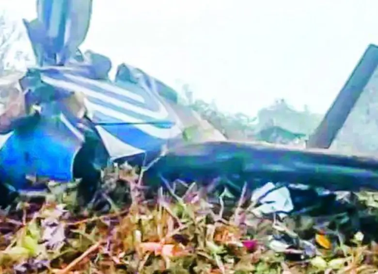 Avioneta accidentada en Playa Belén, Norte de Santander, cuando cubría la ruta Cúcuta-Ocaña. Foto: cortesía