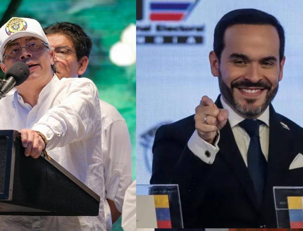 El presidente Gustavo Petro y Abelardo De la Espriella, electo mandatario. Fotos: Presidencia y Colprensa