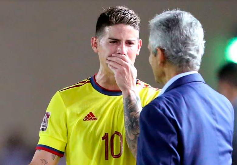 James Rodríguez no pudo brillar con la Selección durante el último paso de Reinaldo Rueda como seleccionador nacional. FOTO GETTY