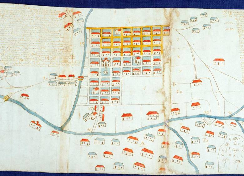 “Plano de la Villa de Nuestra Señora de Medellín”, realizado en 1791 por José María Giraldo