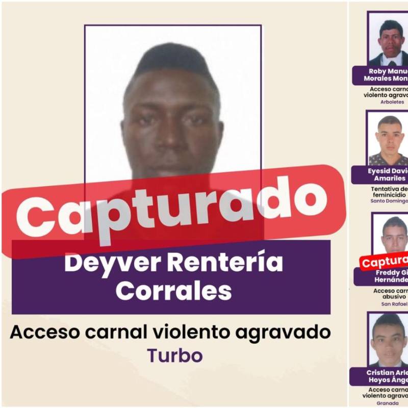 El sujeto, identificado como Deyver Corrales Rentería, era requerido por el delito de acceso carnal violento en contra de una menor de edad. FOTO: Cortesía Gobernación de Antioquia