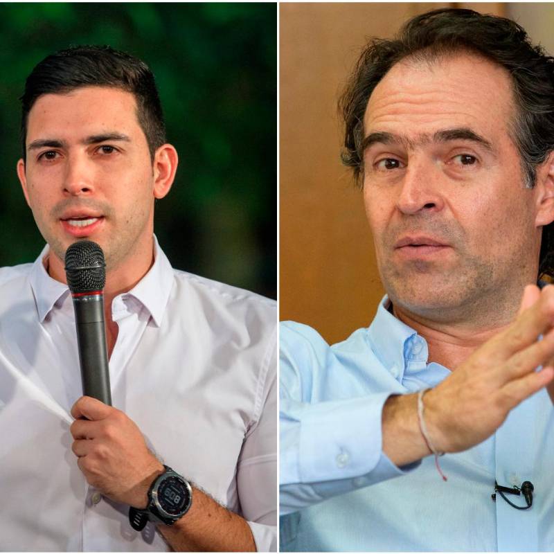 Esteban Restrepo, exsecretario de Gobierno de Medellín, y el alcalde de Medellín, Federico Gutiérrez. FOTO: El Colombiano