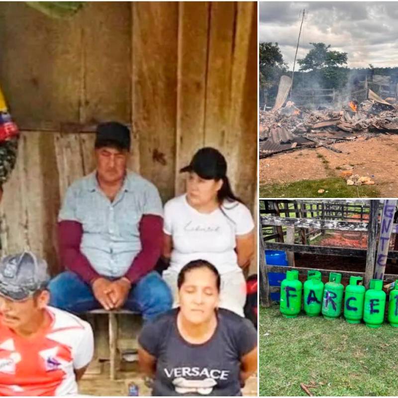 Imágenes atribuidas a las disidencias de las Farc del acto terrorista cometido en el municipio de Remedios. FOTOS: Cortesía