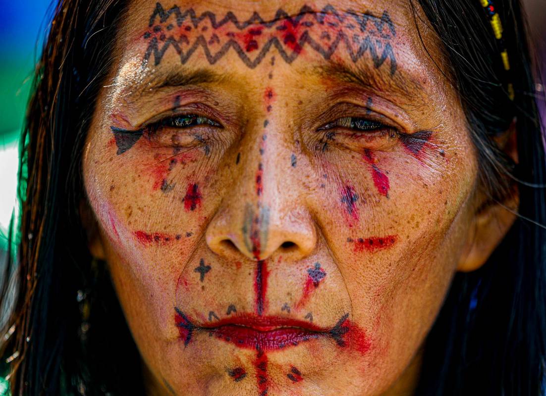 Es a través de la pintura que el indígena es reconocido y es la forma como expresa sus estados y ciclos vitales. Foto: Manuel Saldarriaga Quintero