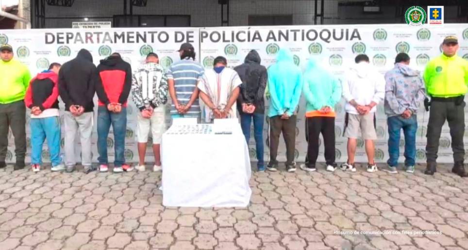 La banda “Los Chagreros” es una de las estructuras delincuenciales que participa en las disputas territoriales que han afectado la situación de orden público en el Suroeste antioqueño. FOTO: CORTESÍA FISCALÍA 