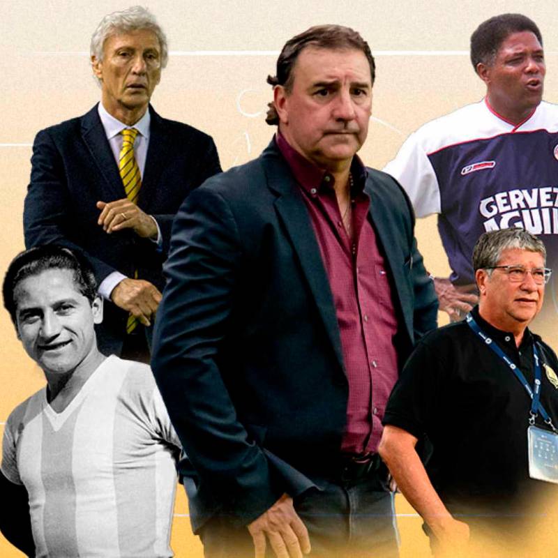 Los técnicos argentinos Adolfo Pedernera, Néstor Pekerman y Néstor Lorenzo, junto a los colombianos Francisco Maturana y Hernán Darío Bolillo Gómez, han marcado la historia del fútbol colombiano y la Selección nacional. FOTO EL COLOMBIANO