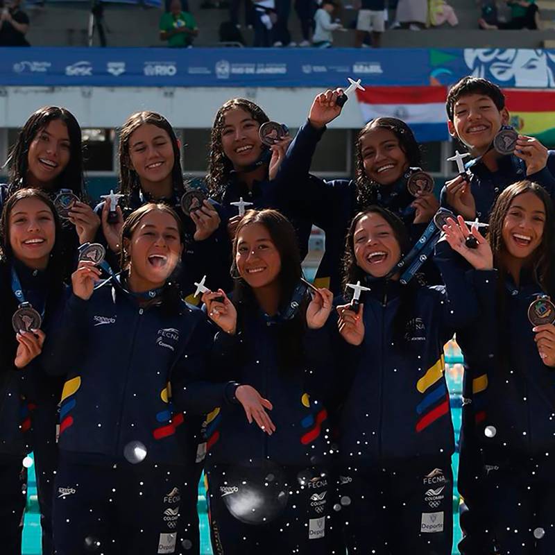 El equipo colombiano de natación artística fue uno de los que más se destacó en la primera semana el torneo. FOTO: Cortesía Fecna
