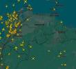 En la noche de este domingo, 30 de noviembre, imágenes de radares mostraban un tráfico aéreo casi nulo en Venezuela. FOTO tomada de Flightradar24
